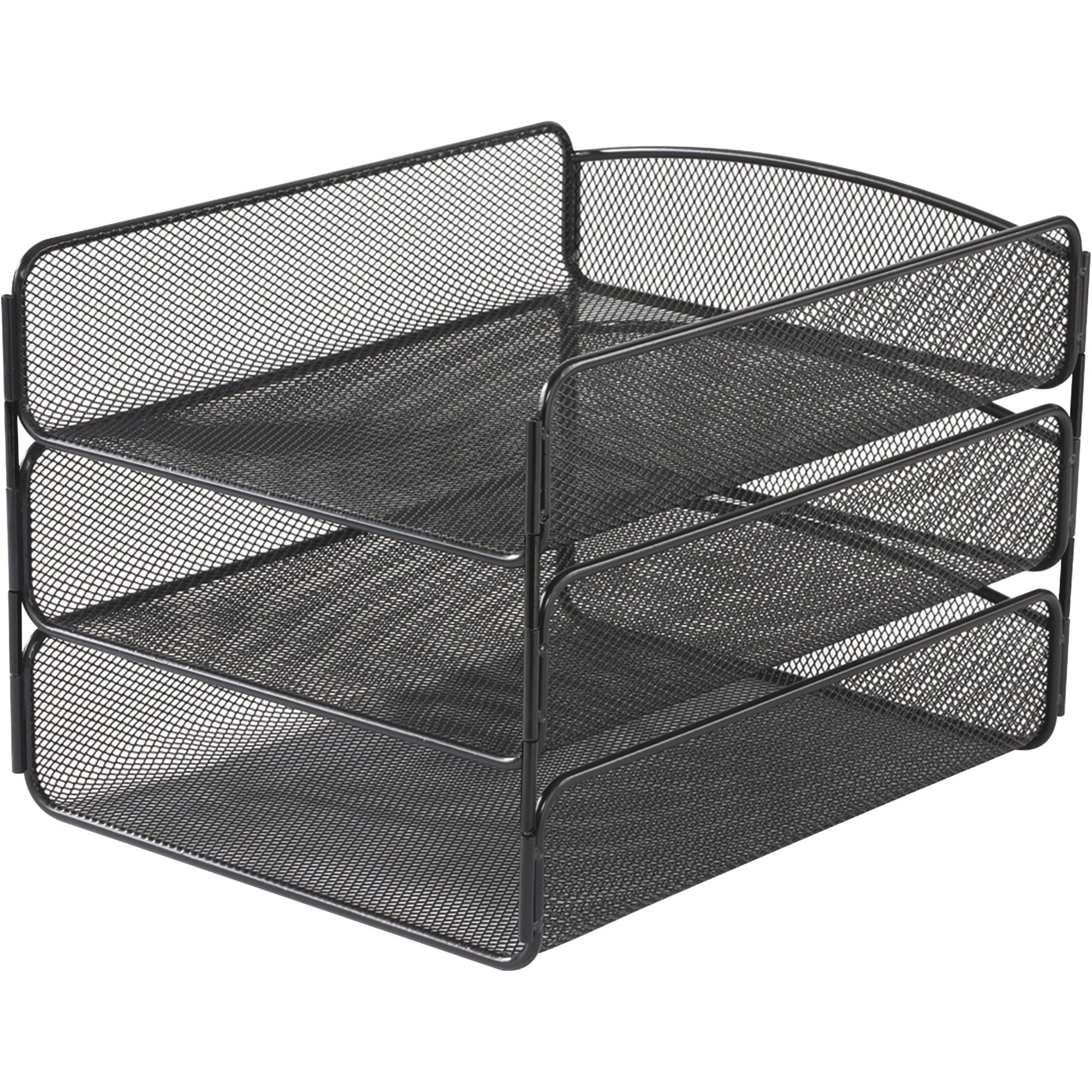 Mayline Safco Onyx Triple Tray Desk Organizer — 11 3/4in.L x 9 1/4in.W x 8in.H, Model# 3271